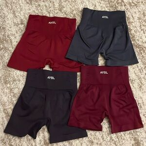 AYBL Seamless Biker Shorts, Set of 4, Size XS